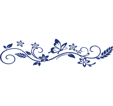 Caravan decal cerulean butterfly flourish - TenStickers