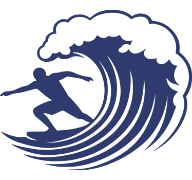 Caravan decal wave and surfer - TenStickers