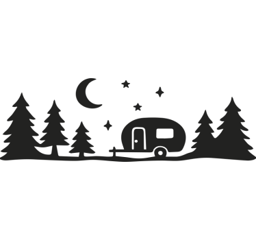 Caravan decal forest and night sky - TenStickers