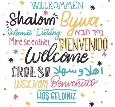Welcome Languages Living Room Wall Sticker - TenStickers