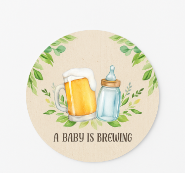 Window sticker baby shower beer label - TenStickers