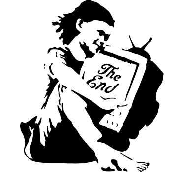 Banksy end TV girl vinyl wall art - TenStickers