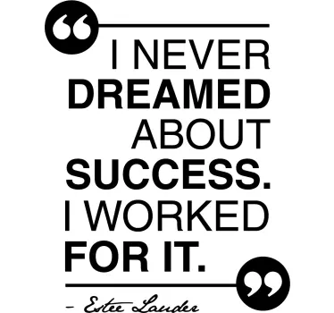 Dream about Success Quote Sticker - TenStickers