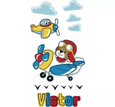 Planes Customisable Wall Sticker - TenStickers