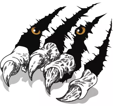 Tiger Scratch Visual Effects Sticker - TenStickers