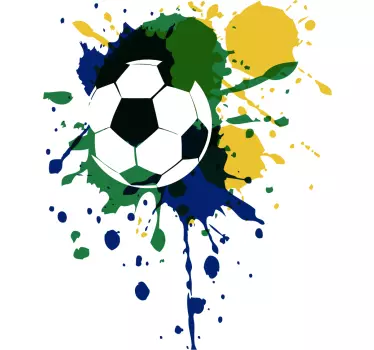 Paint splash football ball design wall sticker for kids - TenStickers
