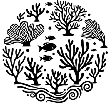 Modern coral decor window sticker - TenStickers
