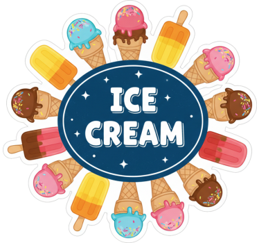 Car sticker logo ice cream - TenStickers