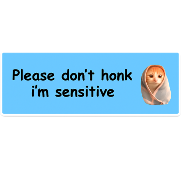 Car sticker please don't honk - TenStickers