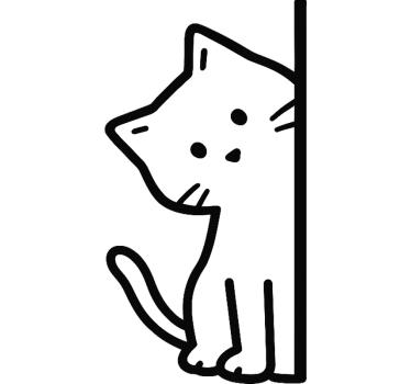 Cute simple cat car sticker - TenStickers