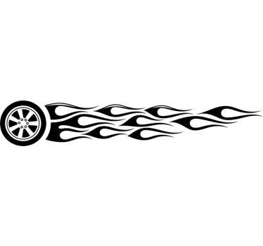 Car sticker thin black tire flames - TenStickers