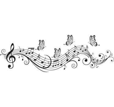Car sticker beautiful butterfly melodies - TenStickers