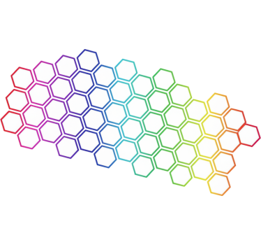 Car sticker with bright multicolour hexagons - TenStickers