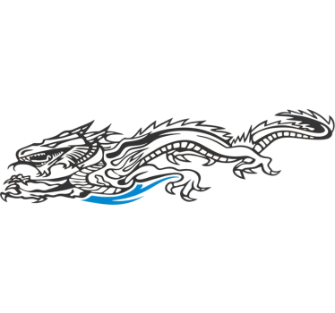Outlined fierce dragon car sticker - TenStickers