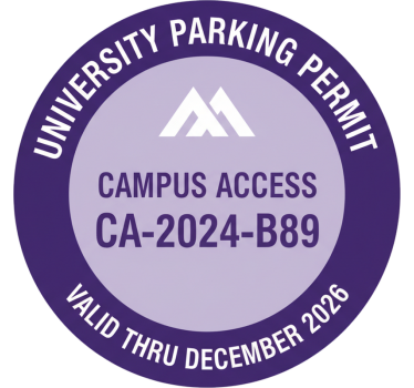 Car sticker purple parking permit - TenStickers
