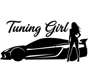 Tuning girl black design car sticker - TenStickers