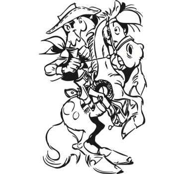 Wild horse and cowboy car sticker - TenStickers