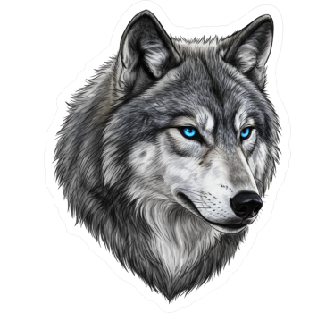 Car sticker wild blue eyed wolf - TenStickers
