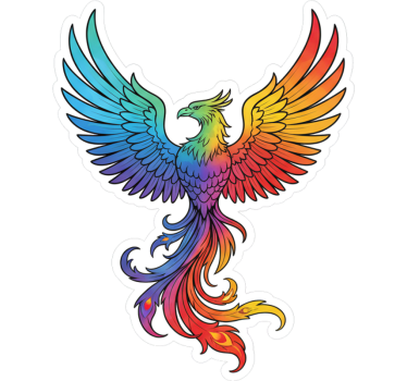 Car sticker bright multicolour rising phoenix - TenStickers