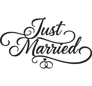 Car sticker custom cursive "just married" - TenStickers