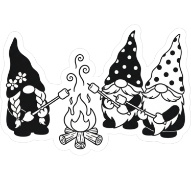 Caravan decal happy campfire gnomes - TenStickers