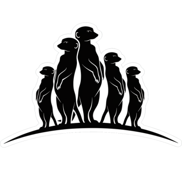 Curious meerkat family caravan decal - TenStickers