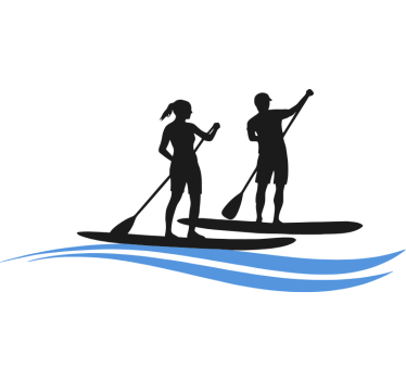 Caravan decal active paddleboarding duo - TenStickers