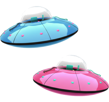 Laptop sticker galactic spaceship duo - TenStickers