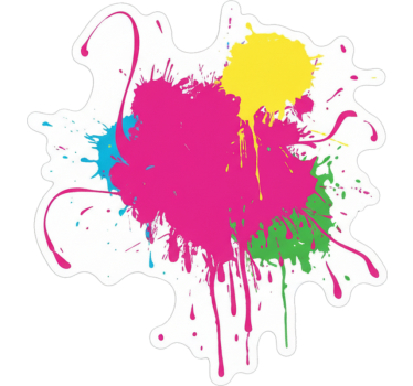 Vibrant paint splash laptop sticker - TenStickers