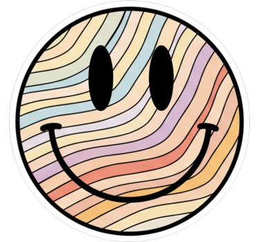 Laptop sticker trippy smiley face sticker - TenStickers