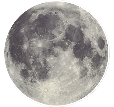 Realistic full moon wall decal - TenStickers