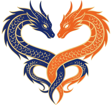 Car sticker heart-shaped dragons - TenStickers