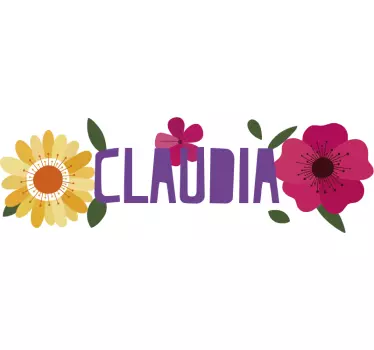 Flowers with Name Bike Sticker - TenStickers