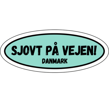 Car sticker quirky danish road tag - TenStickers