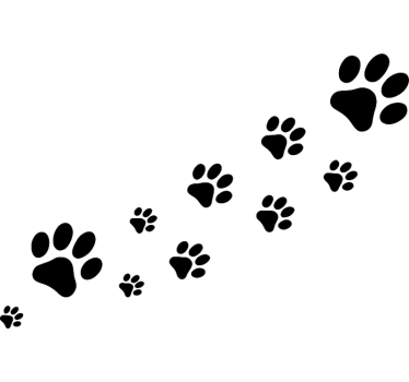 Car sticker cute paw trail - TenStickers