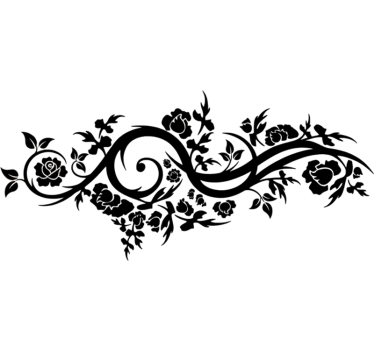 Car sticker artistic rose vines design - TenStickers