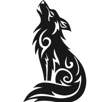 Car sticker sitting wild alpha wolf - TenStickers