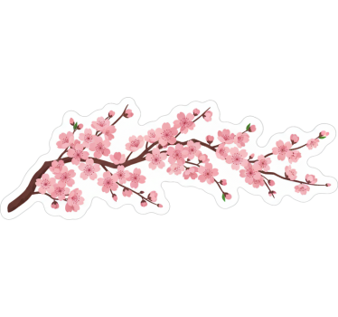 Car sticker japanese floral branch design - TenStickers