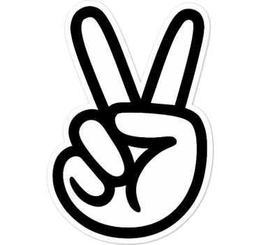 Car sticker peace sign hand gesture - TenStickers
