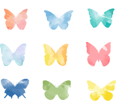 Living room set of colorful butterfly wall sticker - TenStickers