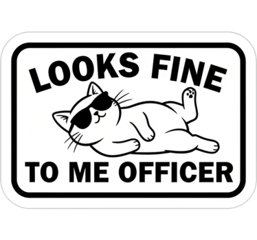 Car sticker looks fine to me officer - TenStickers