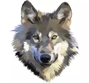 Lobo vintage wild animal sticker - TenStickers