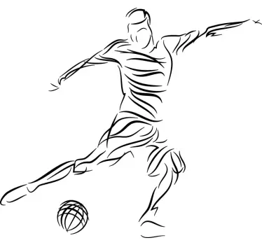Abstract footballer football sticker - TenStickers