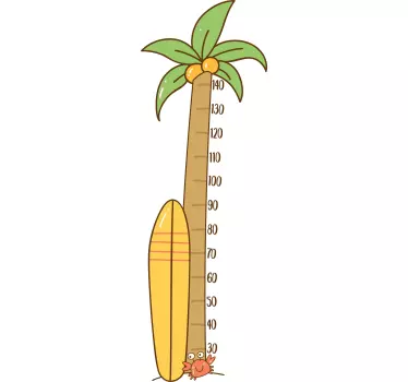 Palm tree meter height chart decal - TenStickers