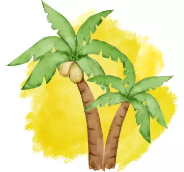 Laptop sticker palm trees illustration - TenStickers