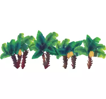 Watercolor palm tree wall decal - TenStickers