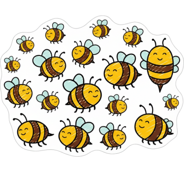 Bike sticker cute bumblebees set - TenStickers