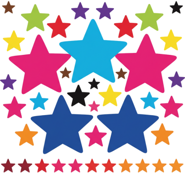 Bike sticker colourful multi-size stars - TenStickers