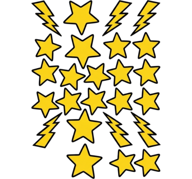 Bike sticker with yellow star lightning graphics - TenStickers