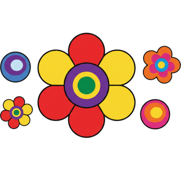 Bike sticker colorful flower decal - TenStickers